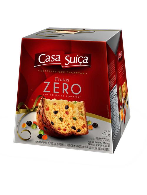 Panettone Frutas Cristalizadas Zero Açúcar 400g - Casa Suíça