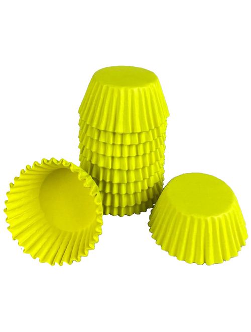 Forminha Lisa para Doces Amarela Neon No 5 c/100 - Reiki
