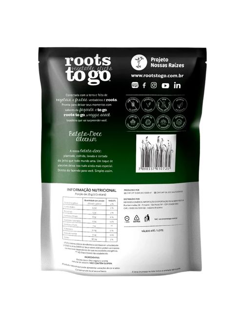 Batata Doce Palha Alecrim 100g - Roots To Go
