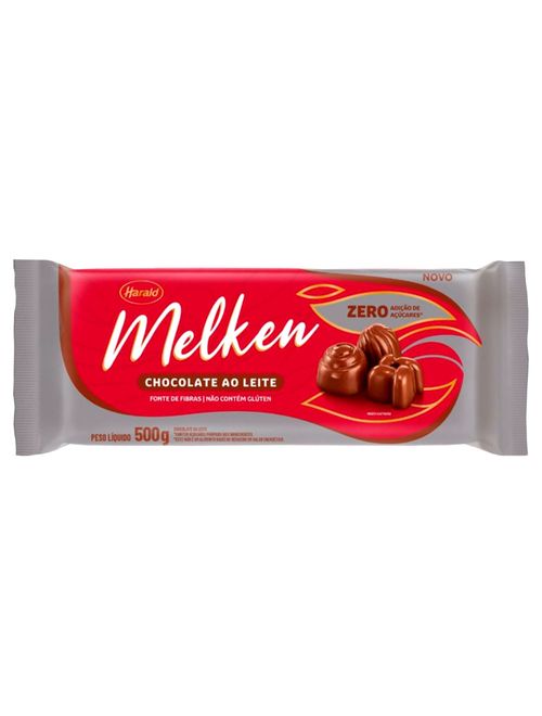 Barra de Chocolate Melken Ao Leite Zero 500g - Harald