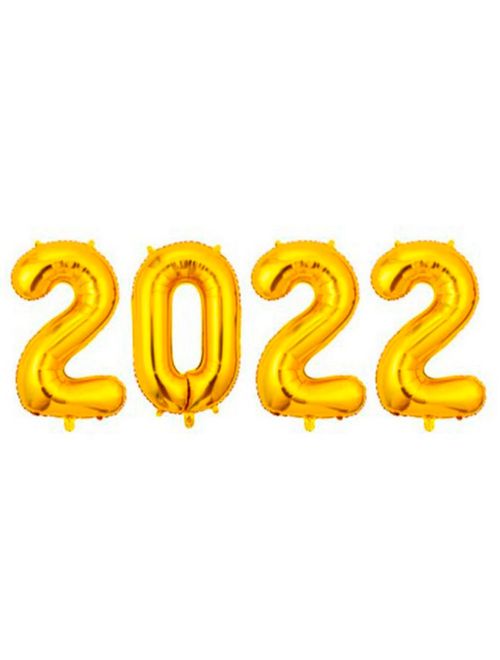 Balão Metalizado Dourado 2022 32" - Festeiro
