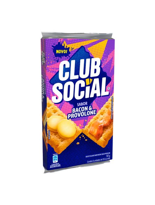 Biscoito Club Social Bacon e Provolone c/6 - Nabisco