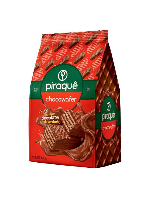 Biscoito Wafer Cobertura e Recheio Chocolate Chocowafer 63g - Piraquê