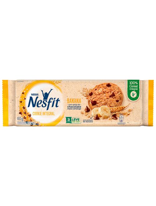 Cookie Integral Nesfit Cacau & Mel e Chocolate Meio Amargo 60g - Nestlé