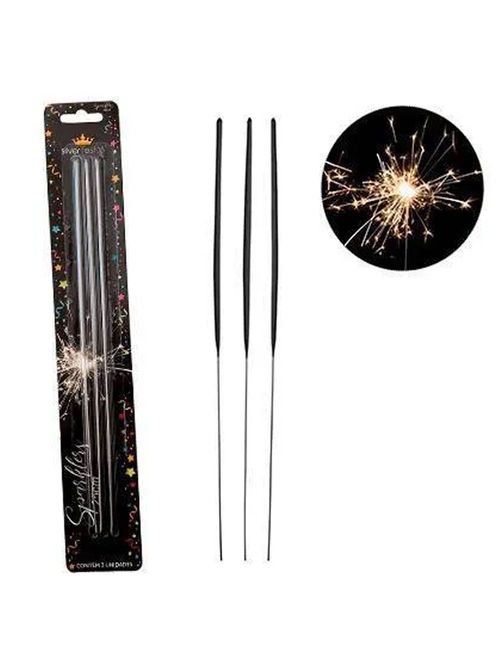 Vela Sparkles de 25cm c/3 - Silver Festas