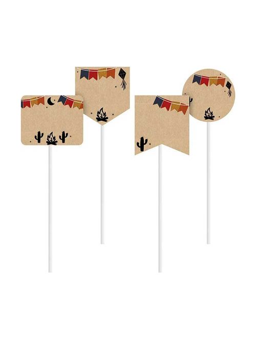 Festa Junina Kraft Plaquinhas para Personalização c/8 - Cromus