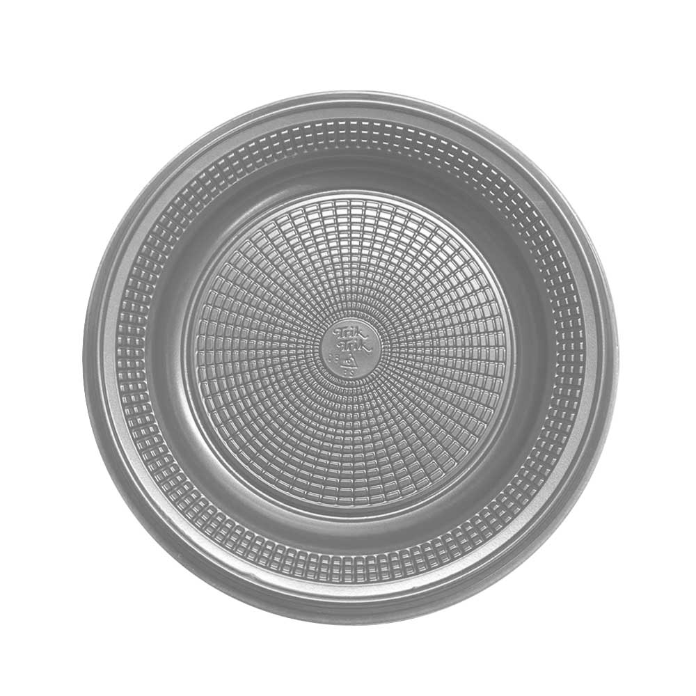 Prato Descartável para Bolo Prata 15cm c/10 - Trik Trik