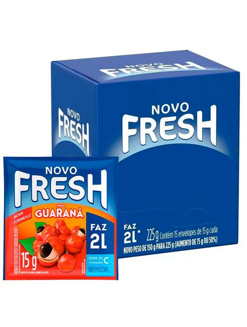 Refresco em Pó Sabor Guaraná 15g c/15 - Fresh