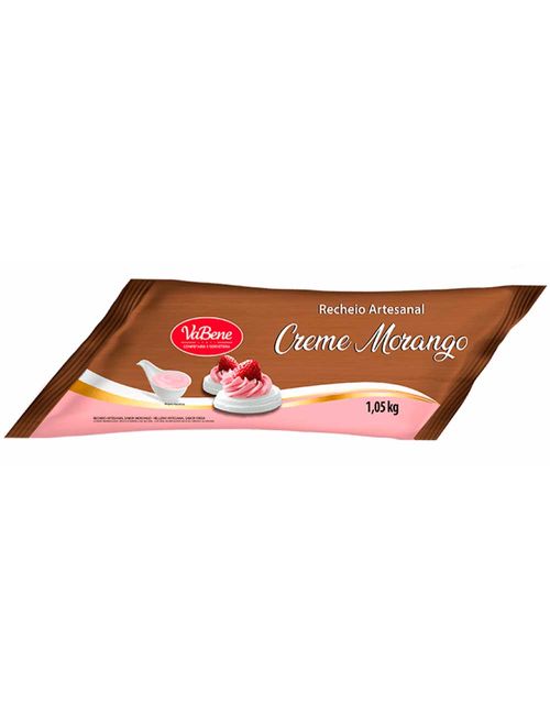 Recheio Artesanal Creme Morango 1,05kg - VaBene