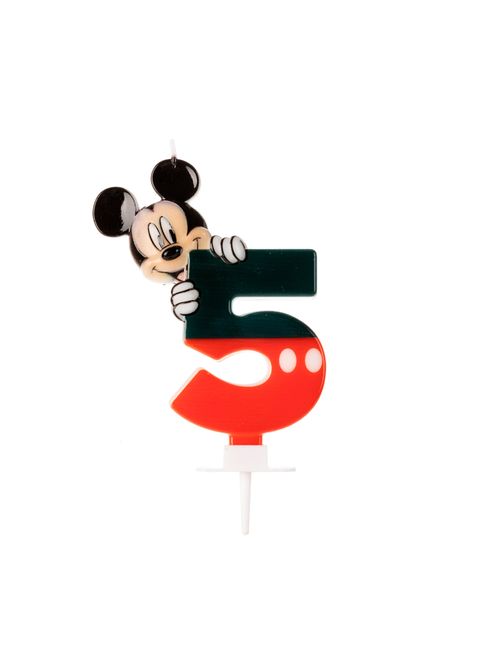 Vela de Aniversário Mickey Número 5 - Silver Festas