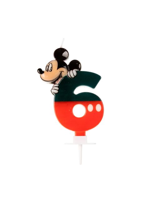 Vela de Aniversário Mickey Número 6 - Silver Festas