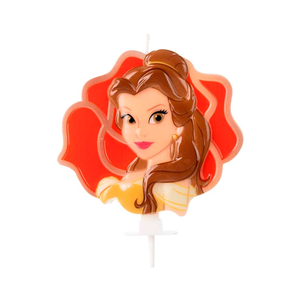 Encontraproduto.com.br - A Bela e a Fera Vela de Aniversário Disney Princesa - Silver Festas