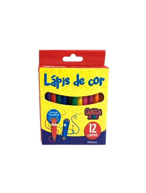 Lápis de Cor Mini c/ 12 - Gatte Kids
