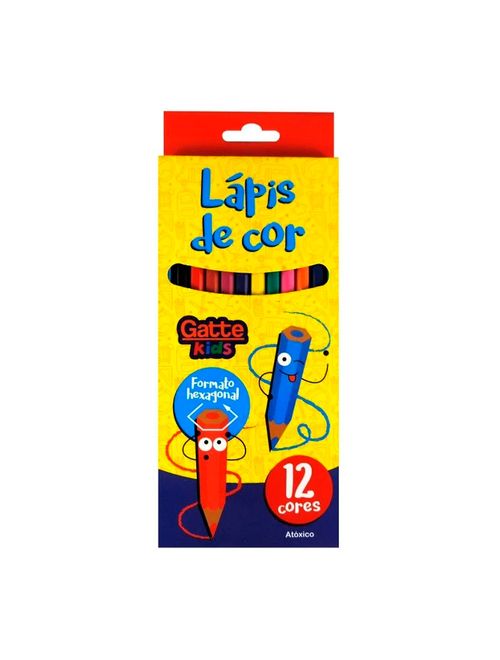 Lápis de Cor c/ 12 - Gatte Kids