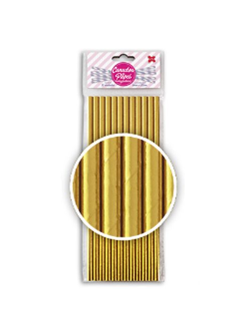Canudo de Papel Metalizado Ouro c/12 - Make