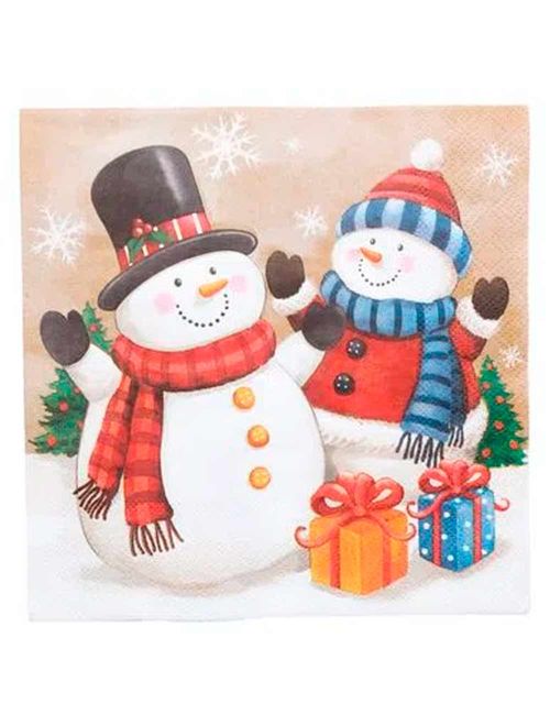 Guardanapo de Papel Bonecos de Neve c/20 - Cromus