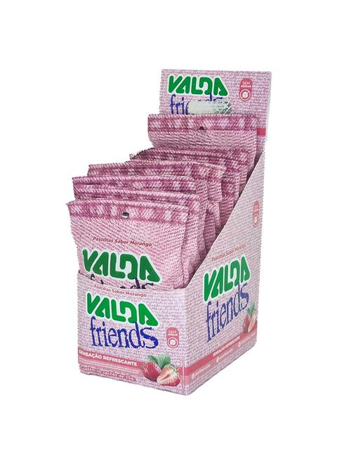 Pastilha sachê Friends Morango 25g c/10 - Valda