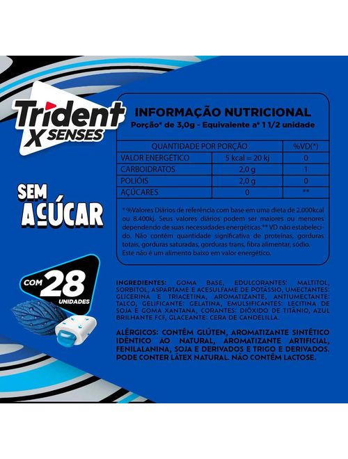 Goma de Mascar Trident X-Senses Peppermint - Adams