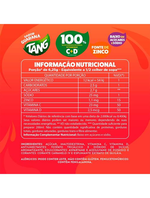 Refresco em Pó Tang Guaraná 18g - Suchard