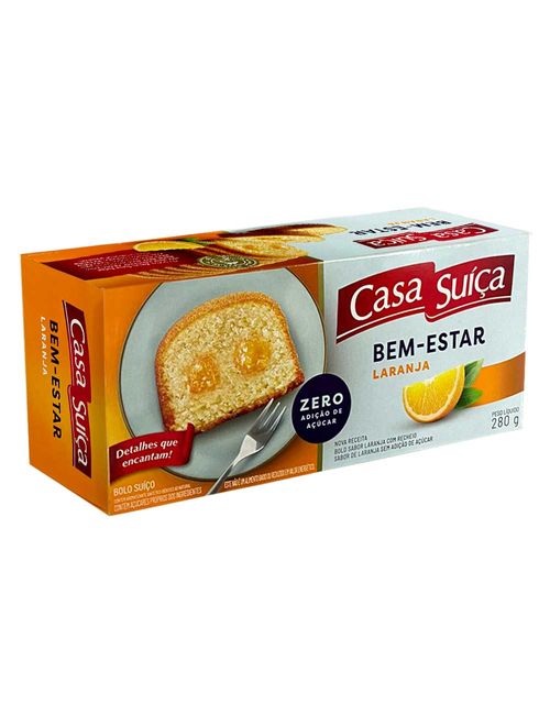 Bolo Recheado Laranja Zero Açúcar 280g - Casa Suíça