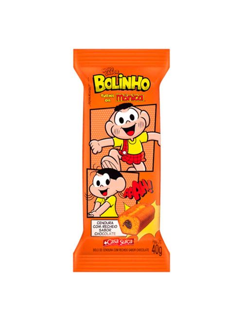 Bolinho Cenoura com Recheio Chocolate Turma da Mônica 40g c/18 - Casa Suíça