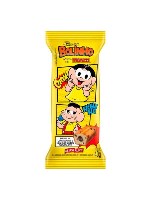 Bolinho Baunilha com Gotas e Recheio Chocolate Turma da Mônica 40g c/18 - Casa Suíça