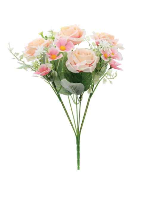 Buque de Rosas Salmão 7 Galhos 30cm Un - Cromus