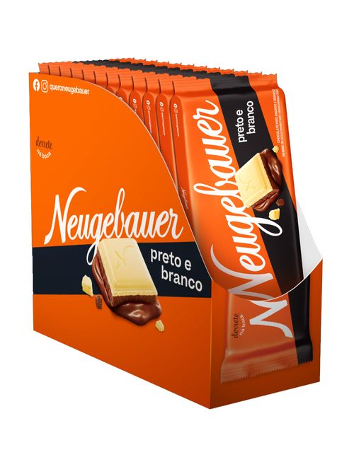 Tablete de Chocolate Preto e Branco 65g c/12 - Neugebauer