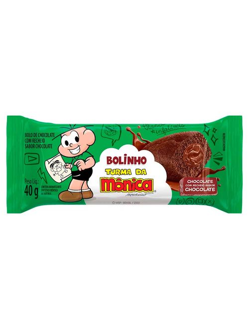 Bolinho Chocolate com Recheio Chocolate Turma da Mônica 40g c/20 - Casa Suíça