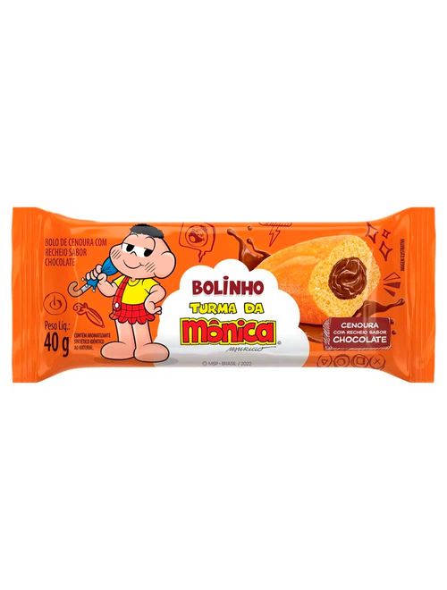 Bolinho Cenoura com Recheio Chocolate Turma da Mônica 40g c/20 - Casa Suíça