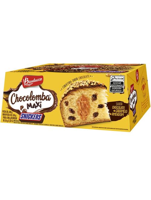 Colomba Pascal Recheada Chocolomba Maxi Snickers 600g - Bauducco
