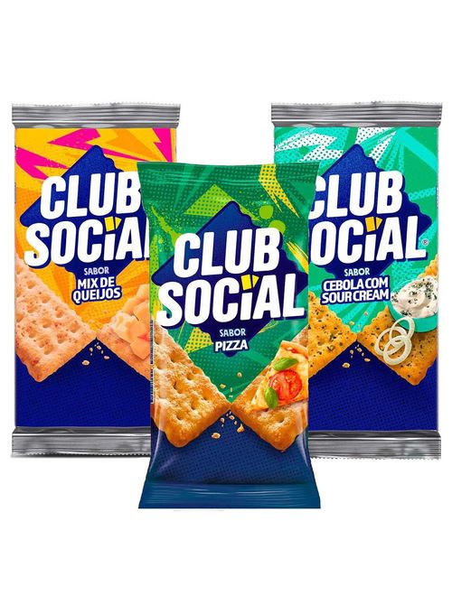 Kit Club Social Pizza + Mix de Queijo + Cebola com Sour Cream - Mondelez