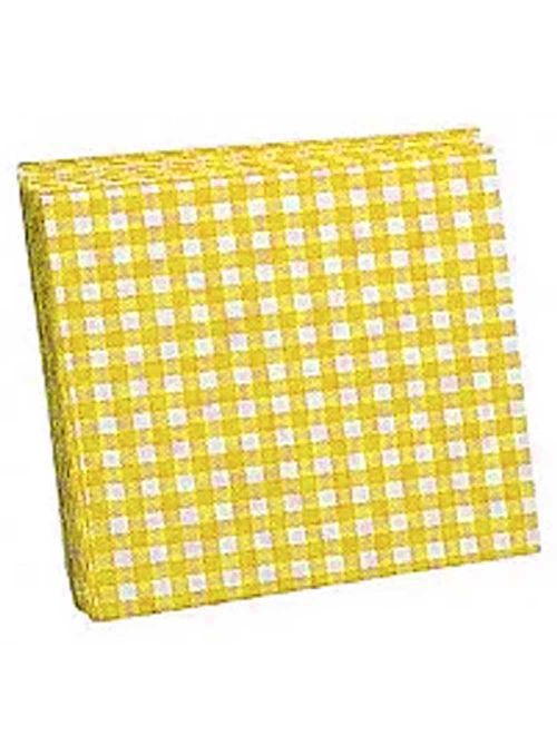 Guardanapo Xadrez Amarelo/Branco 25x25cm c/20 - Silver Festas