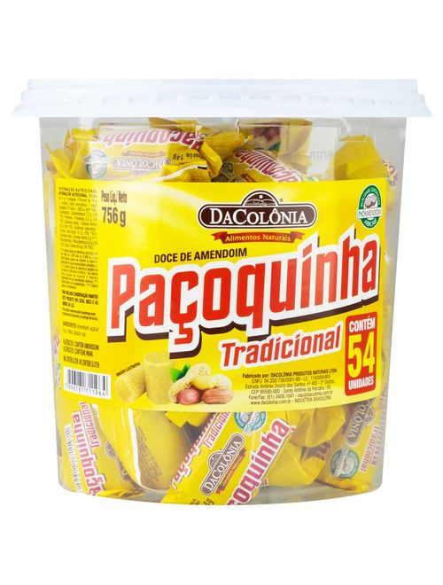 Paçoquinha Tradicional Embalada c/54 - DaColônia