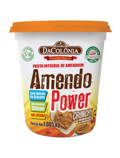 Pasta Integral de Amendoim Amendo Power Crunchy 1,005kg - DaColônia