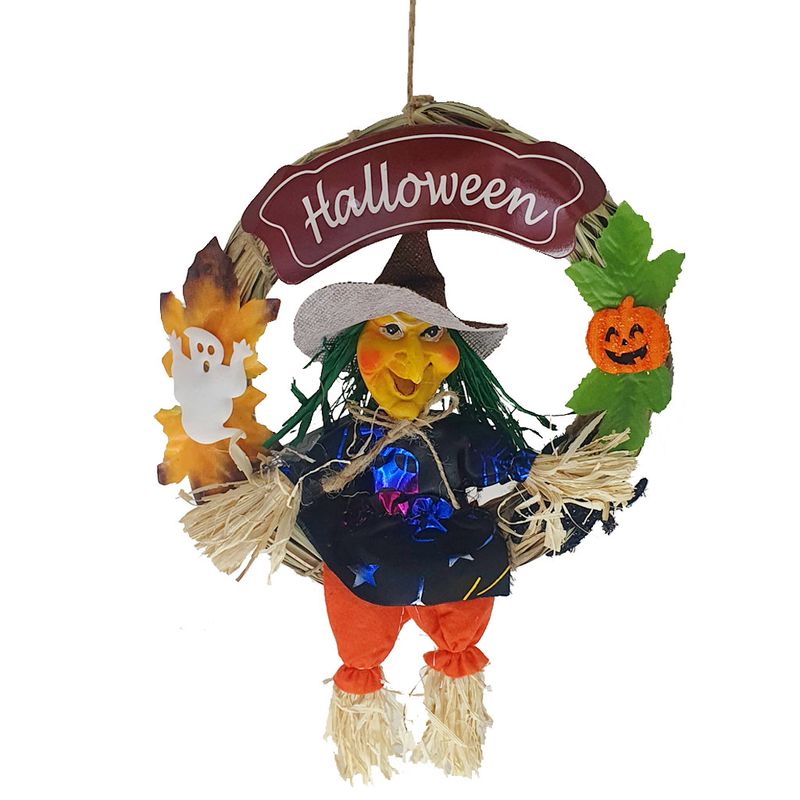 Guirlanda-de-Porta-Halloween-Bruxa-20cm---Popper