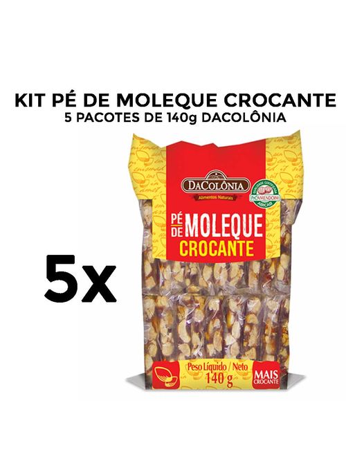 Kit com 5un de Pé de Moleque Mini 140g - Dacolônia