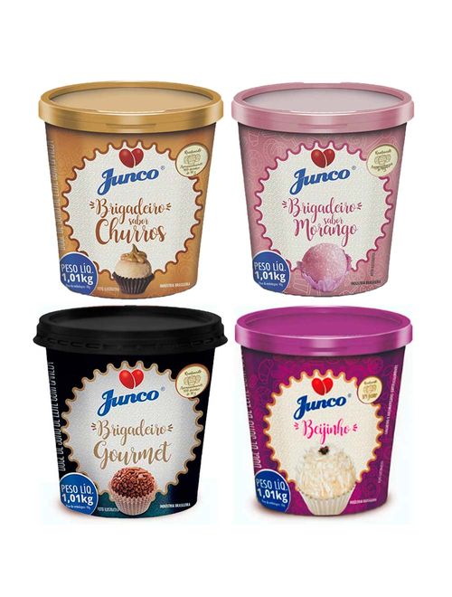 Kit Junco Pronto - Brigadeiro Gourmet+Beijinho+Morango+Churros 1,01kg