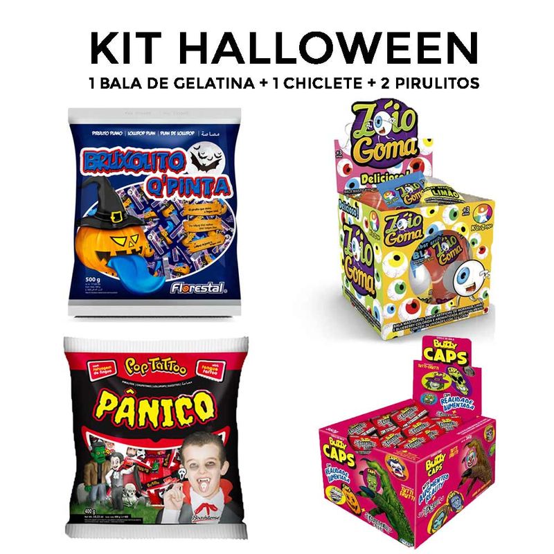 Doces-Guloseimas-Dia-das-Bruxas-Halloween-1-Chicle--1-Zoio-Goma-2-Pirulitos--Panico-Bruxolito-