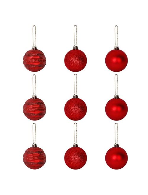 Bola de Natal Nº5 Wave Vermelha c/9 - Art Christmas