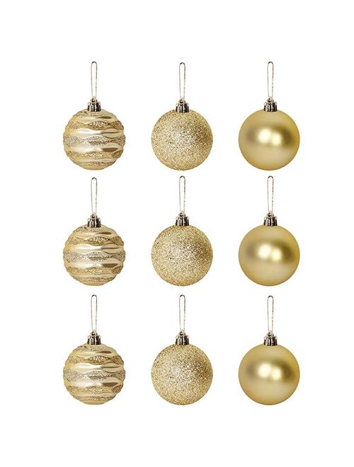 Bola de Natal Nº5 Wave Dourada c/9 - Art Christmas
