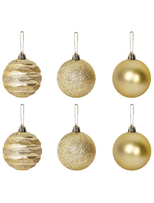Bola de Natal Nº6 Wave Dourada c/6 - Art Christmas