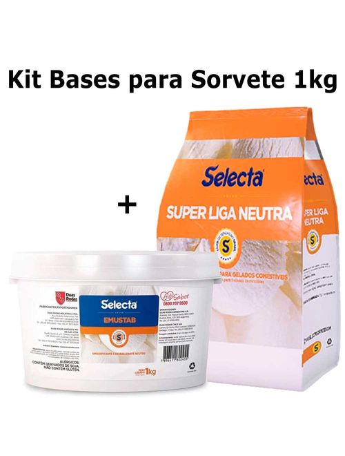 Kit Bases para Sorvete Emulsificante Emustab 1kg + Super Liga Neutra 1kg - Selecta