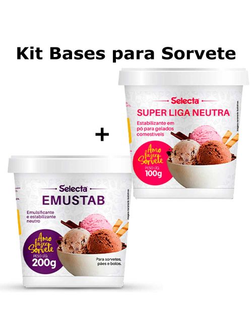 Kit Bases para Sorvete Emulsificante Emustab 200g + Liga Neutra 100g - Selecta