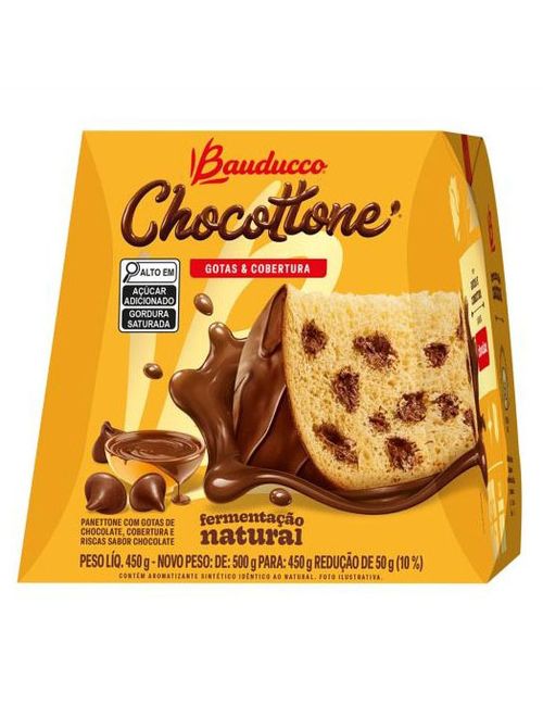 Chocottone Gotas e cobertura 450g - Bauducco
