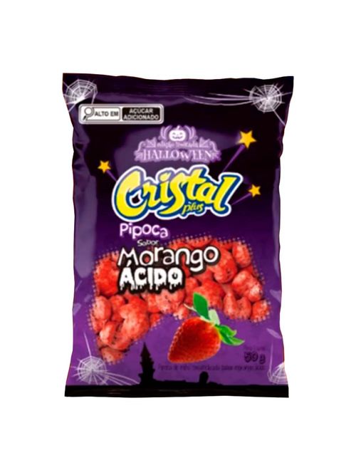 Pipoca Doce Morango Ácido Halloween 50g - Cristal Plus
