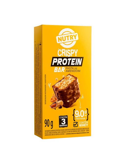 Barra Crispy Protein Nutry Pasta de Amendoim c/3 - Nutrimental