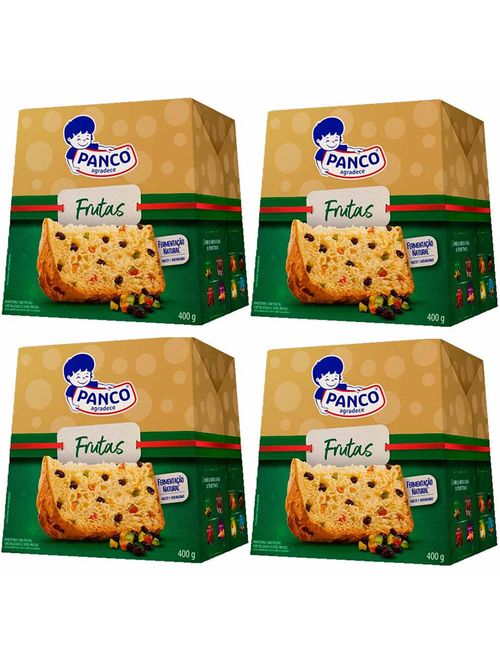 Kit com 4 Panettone Frutas 400g - Panco