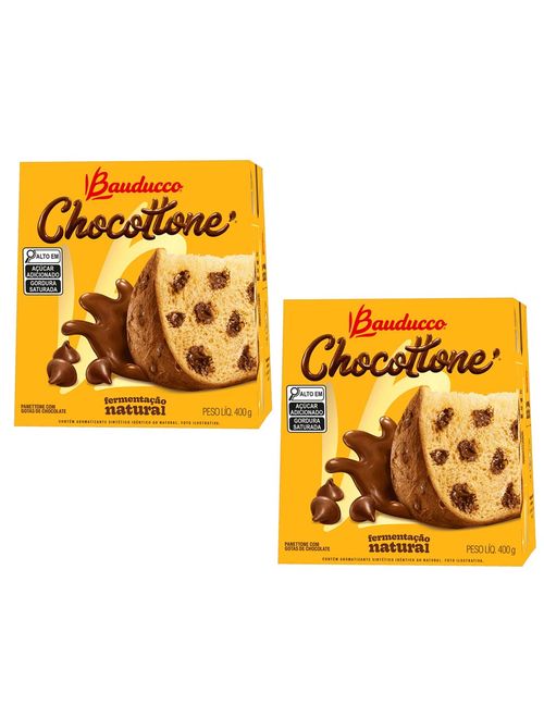 Kit com 2 Chocottone Gotas Chocolate 400g - Bauducco