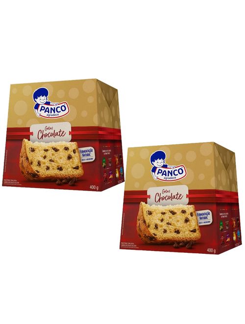 Kit com 2 Panettone Gotas Chocolate 400g - Panco